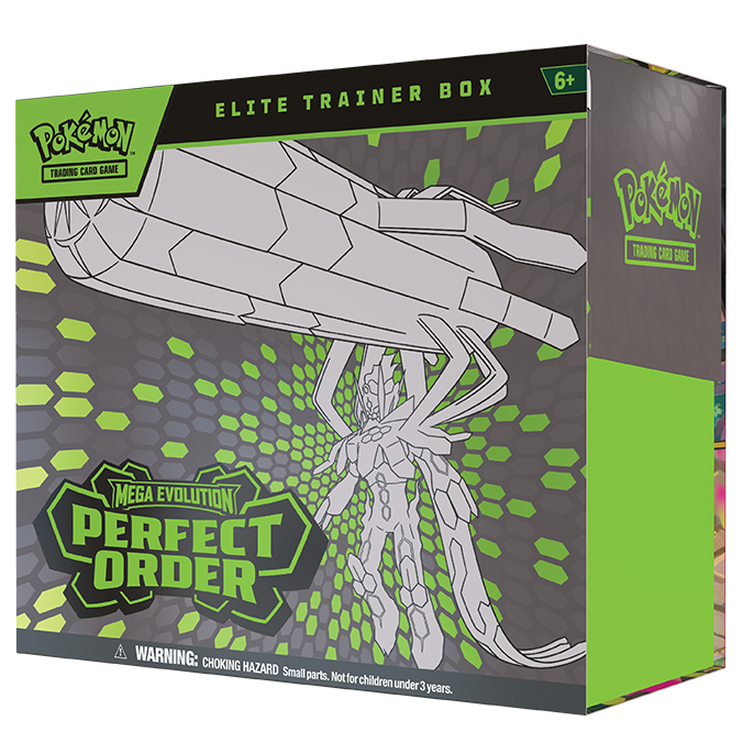 Grand prize: four sealed Elite Trainer Boxes, Pokémon TCG Mega Evolutions: Perfect Order